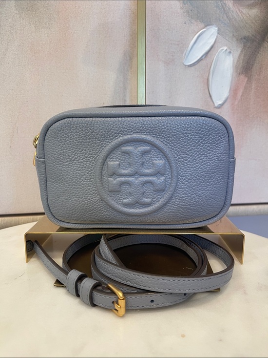 Tory Burch Handbags - Tory Burch Pebbled Leather Crossbody in Slate Blue